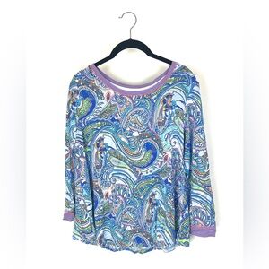 Layla Colorful Paisley Long Sleeve Sleep Shirt